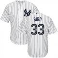 Wholesale Cheap Yankees #33 Greg Bird White Strip Team Logo Fashion Stitched MLB Jersey
