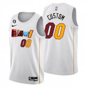 Wholesale Cheap Men's Miami Heat Customized White 2022-23 Classic Edition With NO.6 Patch Stitched Basketball Jersey