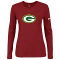 Wholesale Cheap Women's Nike Green Bay Packers Of The City Long Sleeve Tri-Blend NFL T-Shirt Red