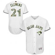 Wholesale Cheap Blue Jays #21 Roger Clemens White Flexbase Authentic Collection Memorial Day Stitched MLB Jersey