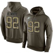 Wholesale Cheap NFL Men's Nike Philadelphia Eagles #92 Reggie White Stitched Green Olive Salute To Service KO Performance Hoodie