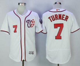 Wholesale Cheap Nationals #7 Trea Turner White Flexbase Authentic Collection Stitched MLB Jersey
