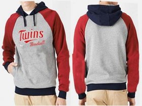 Wholesale Cheap Minnesota Twins Pullover Hoodie Grey & Red
