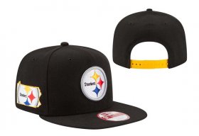 Wholesale Cheap Steelers Team Logo Black Adjustable Hat LT