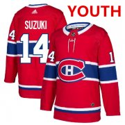 Wholesale Cheap Youth Montreal Canadiens #14 Nick Suzuki Red Stitched NHL Jersey