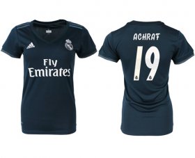 Wholesale Cheap Women\'s Real Madrid #19 Achraf Away Soccer Club Jersey