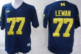 Wholesale Cheap Michigan Wolverines #77 Taylor Lewan Navy Blue Jersey