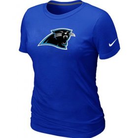 Wholesale Cheap Women\'s Nike Carolina Panthers Logo NFL T-Shirt Blue