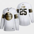 Wholesale Cheap Edmonton Oilers #25 Darnell Nurse Men's Adidas White Golden Edition Limited Stitched NHL Jersey
