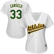 Wholesale Cheap Athletics #33 Jose Canseco White Home Women's Stitched MLB Jersey