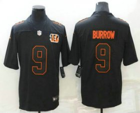 Wholesale Cheap Men\'s Cincinnati Bengals #9 Joe Burrow Black 2021 Vapor Untouchable Stitched NFL Nike Limited Fashion Jersey
