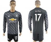 Wholesale Cheap Manchester United #17 Blind Black Long Sleeves Soccer Club Jersey