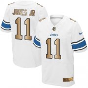 Wholesale Cheap Nike Lions #11 Marvin Jones Jr White Men's Stitched NFL Elite Gold Jersey