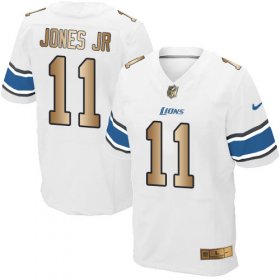 Wholesale Cheap Nike Lions #11 Marvin Jones Jr White Men\'s Stitched NFL Elite Gold Jersey