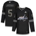 Wholesale Cheap Adidas Capitals #5 Rod Langway Black_1 Authentic Classic Stitched NHL Jersey