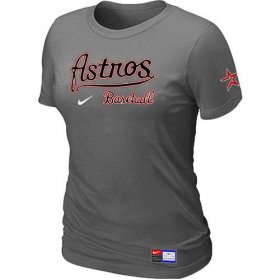 Wholesale Cheap Women\'s MLB Houston Astros Dark Grey Nike Short Sleeve Practice T-Shirt