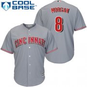 Wholesale Cheap Reds #8 Joe Morgan Grey Cool Base Stitched Youth MLB Jersey