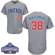 Wholesale Cheap Cubs #38 Mike Montgomery Grey Flexbase Authentic Collection Road 2016 World Series Champions Stitched MLB Jersey