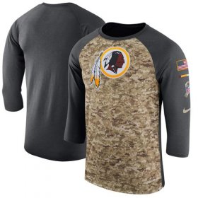 Wholesale Cheap Men\'s Washington Redskins Nike Camo Anthracite Salute to Service Sideline Legend Performance Three-Quarter Sleeve T-Shirt