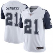 Wholesale Cheap Nike Cowboys #21 Deion Sanders White Men's Stitched NFL Limited Rush Jersey