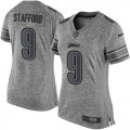 Wholesale Cheap Nike Lions #9 Matthew Stafford Gray Women's Stitched NFL Limited Gridiron Gray Jersey