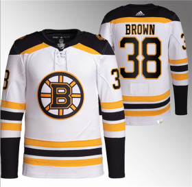 Wholesale Cheap Men\'s Boston Bruins #38 Patrick Brown White Stitched Jersey
