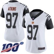 Wholesale Cheap Nike Bengals #97 Geno Atkins White Women's Stitched NFL Limited Rush 100th Season Jersey