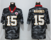 Wholesale Cheap Men's Kansas City Chiefs #15 Patrick Mahomes Camo White Name 2020 Salute To Service Stitched NFL Nike Limited Jersey