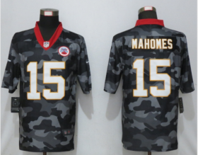Wholesale Cheap Men\'s Kansas City Chiefs #15 Patrick Mahomes Camo White Name 2020 Salute To Service Stitched NFL Nike Limited Jersey