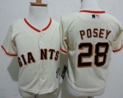 Wholesale Cheap Toddler Giants #28 Buster Posey Cream Stitched MLB Jersey