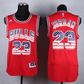 Wholesale Cheap Chicago Bulls #23 Michael Jordan Revolution 30 Swingman 2014 USA Flag Fashion Red Jersey