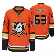 Wholesale Cheap Anaheim Ducks #63 Patrick Sieloff Men's 2019-20 Third Orange Alternate Stitched NHL Jersey