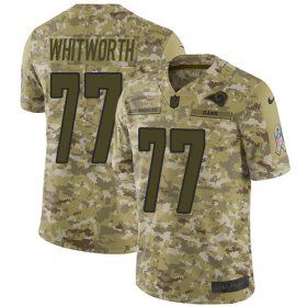 Wholesale Cheap Nike Rams #77 Andrew Whitworth Camo Men\'s Stitched NFL Limited 2018 Salute To Service Jersey