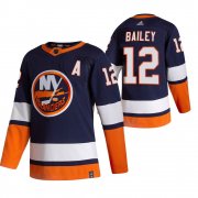 Wholesale Cheap New York Islanders #12 Josh Bailey Navy Blue Men's Adidas 2020-21 Reverse Retro Alternate NHL Jersey