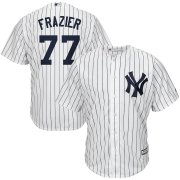 Wholesale Cheap New York Yankees #77 Clint Frazier Majestic Home Cool Base Replica Player Jersey White