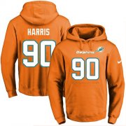 Wholesale Cheap Nike Dolphins #90 Charles Harris Orange Name & Number Pullover NFL Hoodie