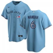 Wholesale Cheap Men's Toronto Blue Jays #6 Alek Manoah Light Blue Stitched MLB Cool Base Nike Jersey