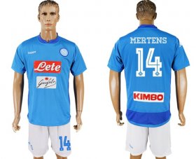 Wholesale Cheap Naples #14 Mertens Blue Home Soccer Club Jersey