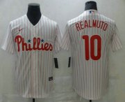 Wholesale Cheap Men's Philadelphia Phillies #10 J.T. Realmuto White Stitched MLB Cool Base Nike Jersey