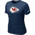 Wholesale Cheap Women's Nike Kansas City Chiefs Logo NFL T-Shirt Dark Blue