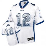 Wholesale Cheap Nike Colts #12 Andrew Luck White Men's Stitched NFL Elite Drift Fashion Jersey