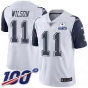 Wholesale Cheap Nike Cowboys #11 Cedrick Wilson White Men's Stitched With Established In 1960 Patch NFL Limited Rush 100th Season Jersey