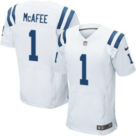 Wholesale Cheap Nike Colts #1 Pat McAfee White Men\'s Stitched NFL Elite Jersey