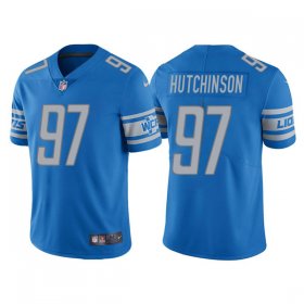 Wholesale Cheap Men\'s Detroit Lions #97 Aidan Hutchinson Blue Vapor Untouchable Limited Stitched Jersey