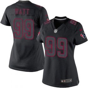 Wholesale Cheap Nike Texans #99 J.J. Watt Black Impact Women\'s Stitched NFL Limited Jersey
