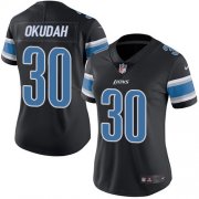 Wholesale Cheap Nike Lions #30 Jeff Okudah Black Women's Stitched NFL Limited Rush Jersey
