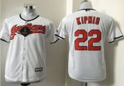 Wholesale Cheap Indians #22 Jason Kipnis White Cool Base Stitched Youth MLB Jersey
