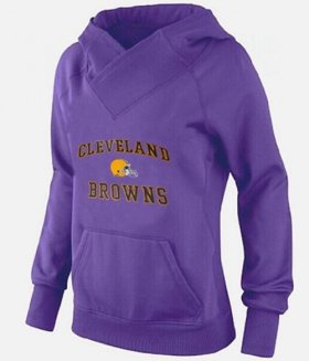 Wholesale Cheap Women\'s Cleveland Browns Heart & Soul Pullover Hoodie Purple