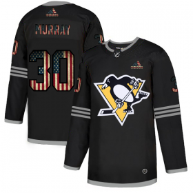 Wholesale Cheap Pittsburgh Penguins #30 Matt Murray Adidas Men\'s Black USA Flag Limited NHL Jersey
