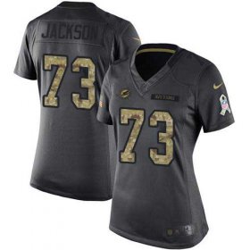 Wholesale Cheap Nike Dolphins #73 Austin Jackson Black Women\'s Stitched NFL Limited 2016 Salute to Service Jersey